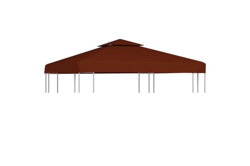 Pavillontopdække 2 Niveauer 310 G/m² 3x3 M Terracotta - Havemøbler - Solafskærmning - Havepavilloner - Pavillontag