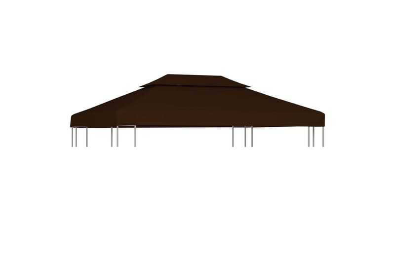 Pavillontopdække 2 Niveauer 310 G/m² 4x3 M Brun - Havemøbler - Solafskærmning - Havepavilloner - Pavillontag