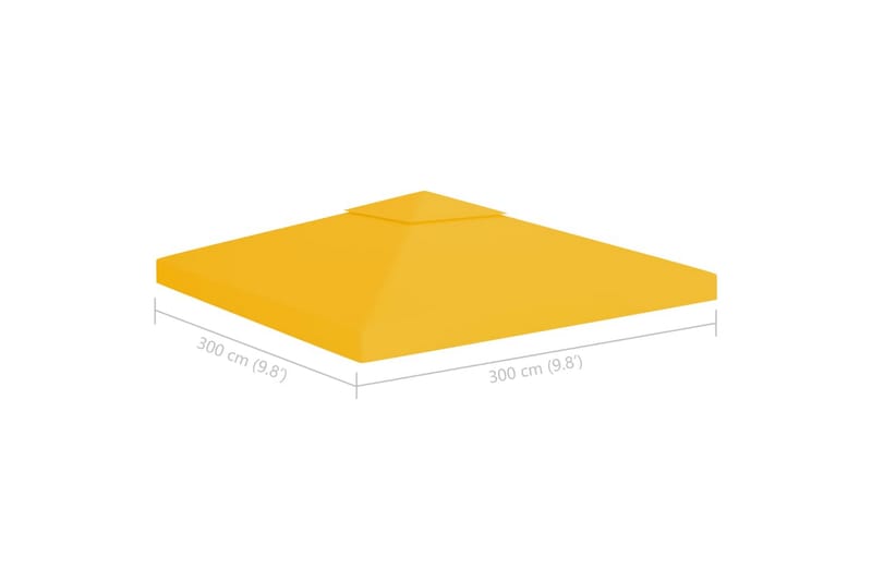 Pavillontopdække i 2 lag 3x3 m 310 g/m² gul - Gul - Havemøbler - Solafskærmning - Havepavilloner - Pavillontag
