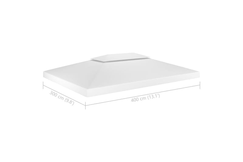 Pavillontopdække i 2 lag 4x3 m 310 g/m² hvid - Hvid - Havemøbler - Solafskærmning - Havepavilloner - Pavillontag