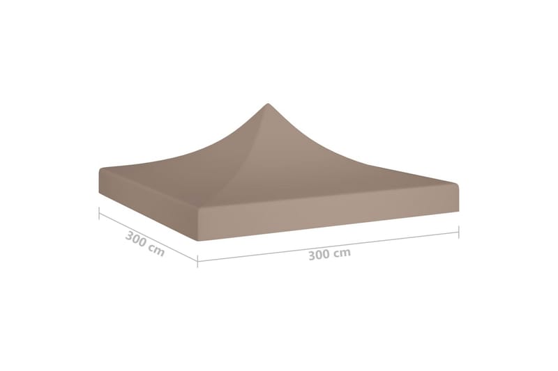 Tag til festtelt 3x3 m 270 g/m² gråbrun - Gråbrun - Havemøbler - Solafskærmning - Havepavilloner - Pavillontag