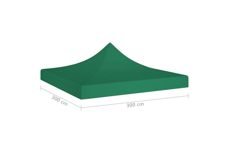 Tag til festtelt 3x3 m 270 g/m² grøn - Grøn - Havemøbler - Solafskærmning - Havepavilloner - Pavillontag
