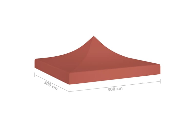 Tag til festtelt 3x3 m 270 g/m² terrakotta - Rød - Pavillontag