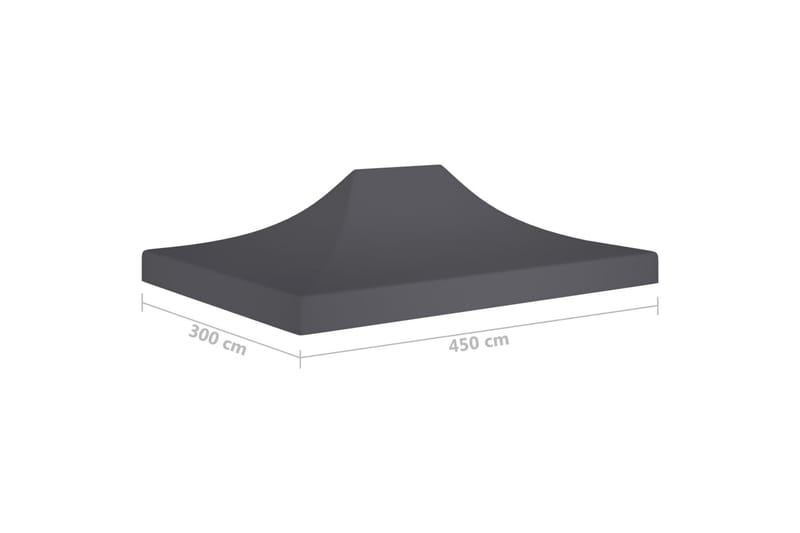 Tag til festtelt 4,5x3 m 270 g/m² antracitgrå - Antracit - Havemøbler - Solafskærmning - Havepavilloner - Pavillontag