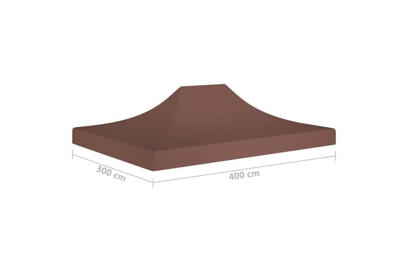 Tag til festtelt 4x3 m 270 g/m² brun - Brun - Havemøbler - Solafskærmning - Havepavilloner - Pavillontag