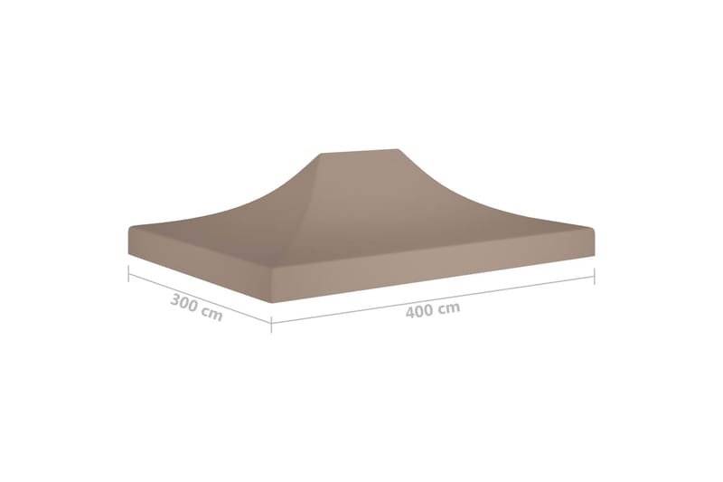 Tag til festtelt 4x3 m 270 g/m² gråbrun - Gråbrun - Pavillontag