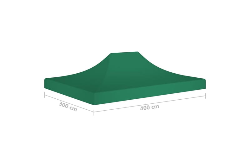 Tag til festtelt 4x3 m 270 g/m² grøn - Grøn - Havemøbler - Solafskærmning - Havepavilloner - Pavillontag