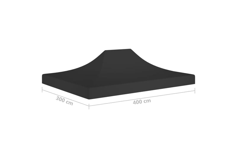 Tag til festtelt 4x3 m 270 g/m² sort - Sort - Havemøbler - Solafskærmning - Havepavilloner - Pavillontag