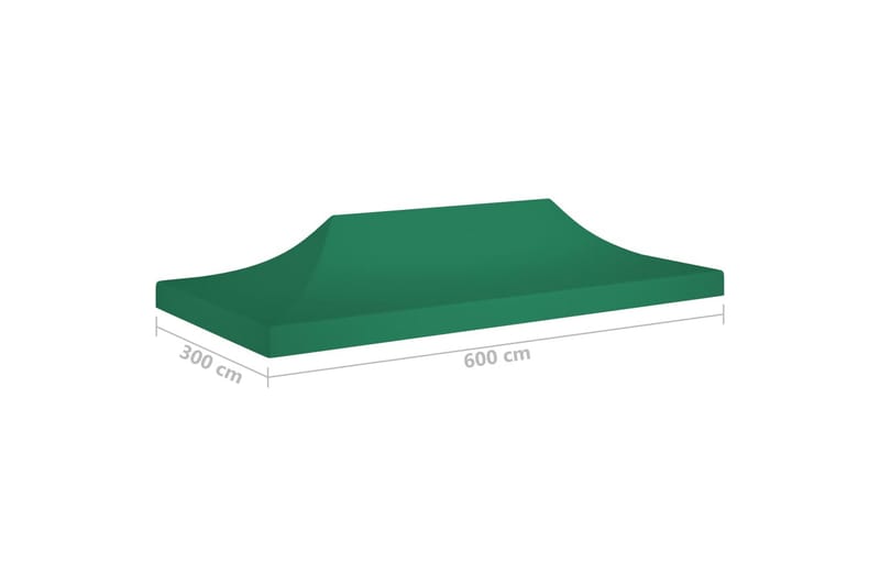 Tag til festtelt 6x3 m 270 g/m² grøn - Grøn - Havemøbler - Solafskærmning - Havepavilloner - Pavillontag