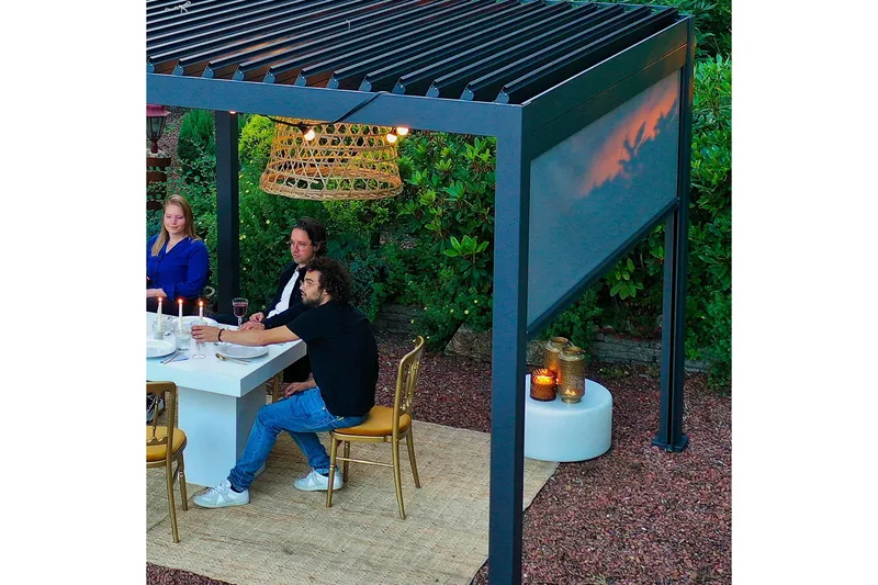 Mirador Alasvedettävä paviljongin seinä 3m Grå - Havemøbler - Solafskærmning - Havepavilloner - Pavillonvægge