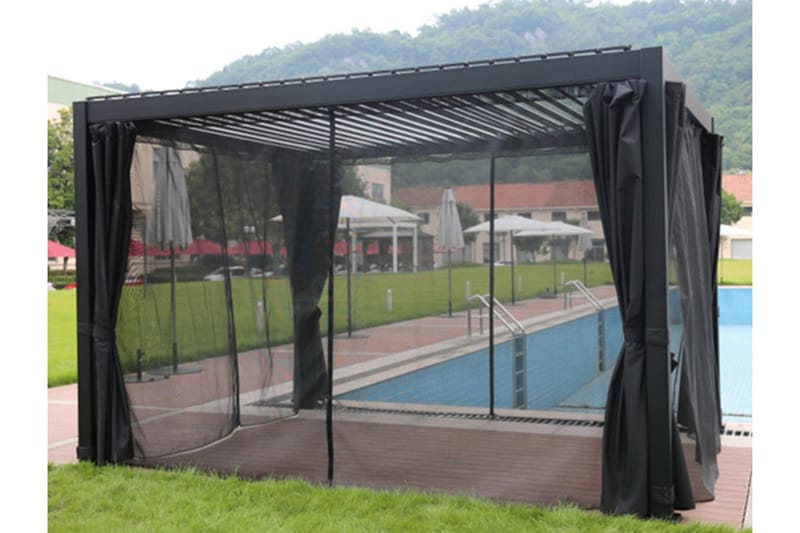 Myggenet til Pavilion Mirador 300x300 cm 4 stk Sort - Havemøbler - Solafskærmning - Havepavilloner - Pavillonvægge