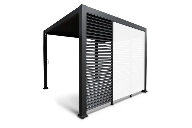 Pavillon væg Mirador 93x235  cm Mørkegrå aluminium - Havemøbler - Solafskærmning - Havepavilloner - Pavillonvægge