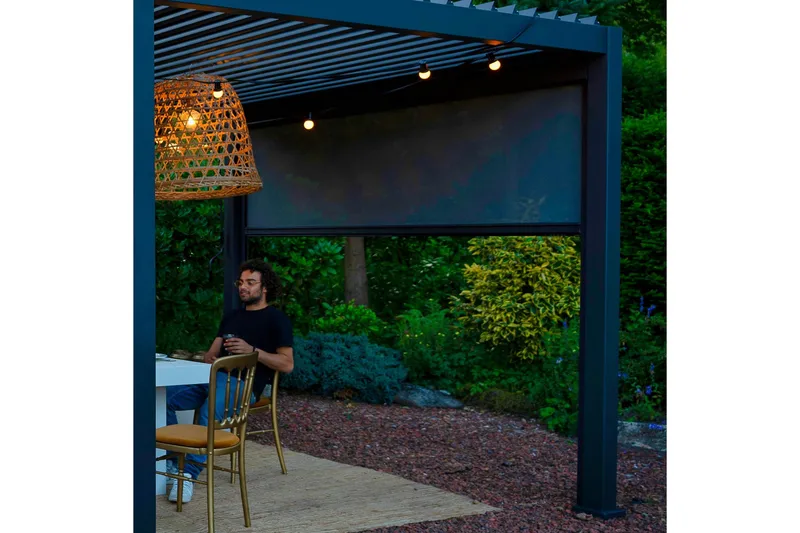 Pavillon væg MiradorR 3m Grå - Havemøbler - Solafskærmning - Havepavilloner - Pavillonvægge