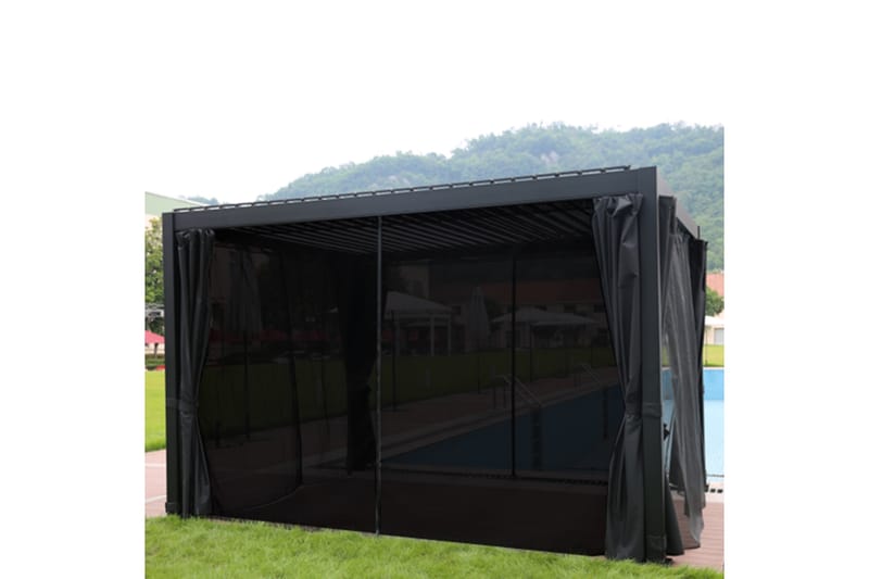 Sidevægge til Pavillon Mirador 300x300 cm 4 st Sort - Havemøbler - Solafskærmning - Havepavilloner - Pavillonvægge