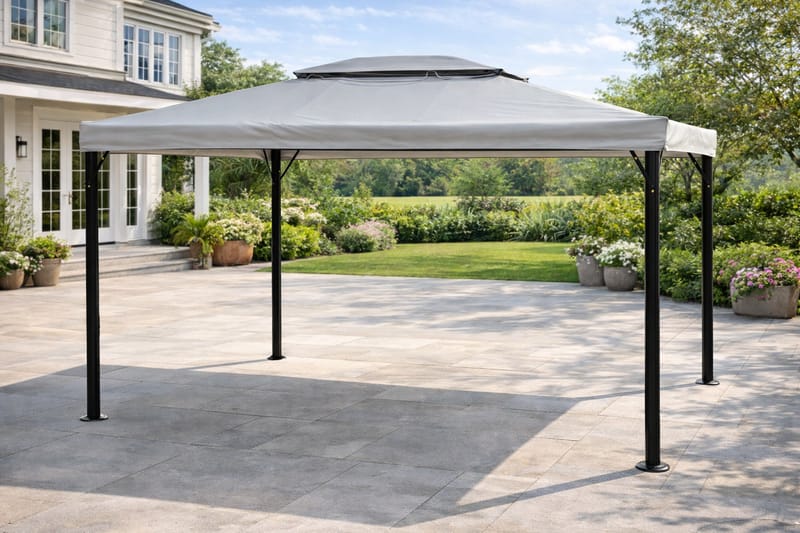 SUNSET Pavillon 3×4 m - Grå - Havemøbler - Solafskærmning - Havepavilloner - Komplet pavillon