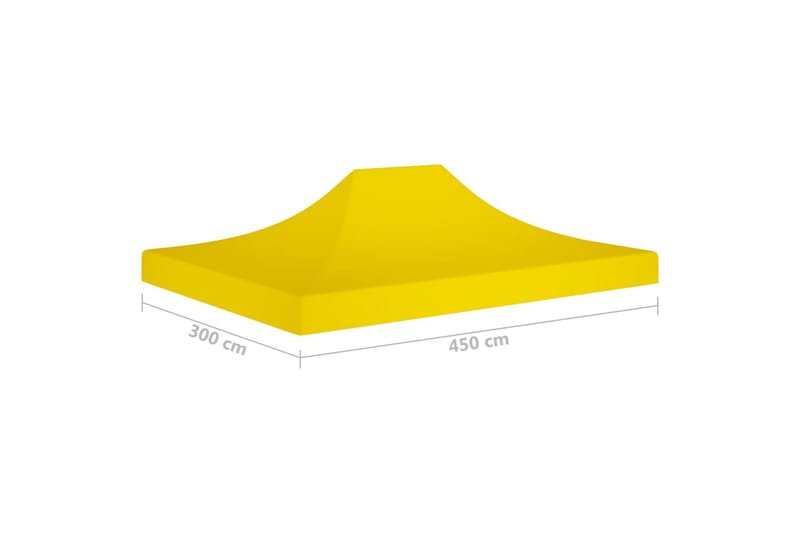 Tag til festtelt 4,5x3 m 270 g/m² gul - Gul - Havemøbler - Solafskærmning - Havepavilloner - Pavillontag