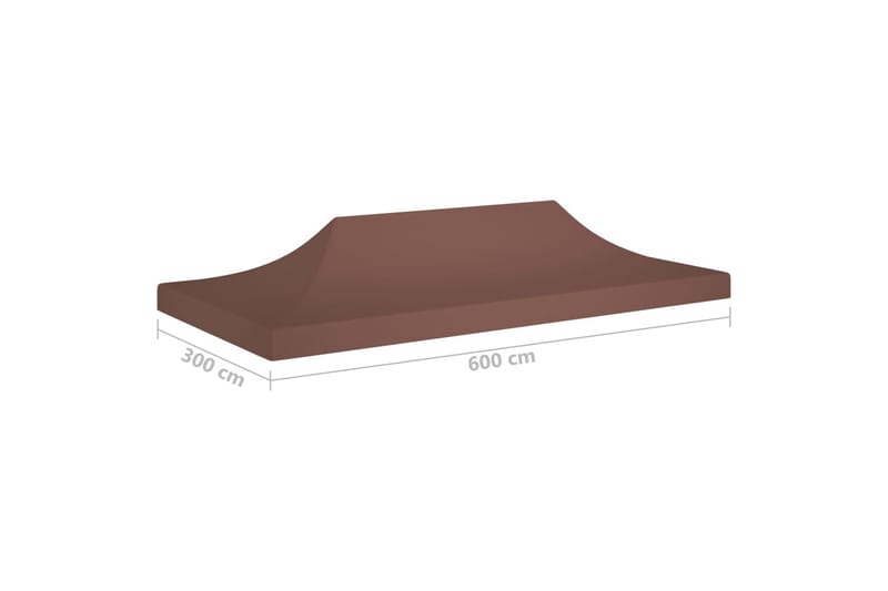 Tag til festtelt 6x3 m 270 g/m² brun - Brun - Havemøbler - Solafskærmning - Havepavilloner - Pavillontag