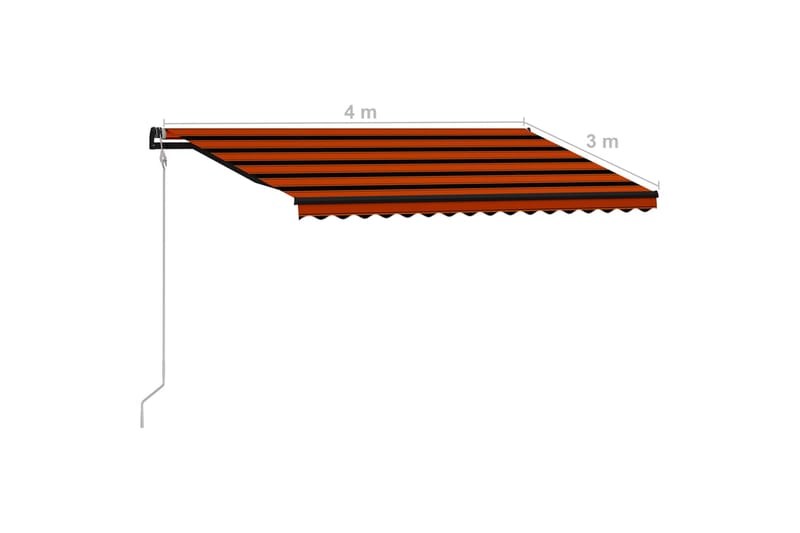 Automatisk Foldemarkise 400X300 cm Orange Og Brun - Vinduesmarkise - Markiser - Solbeskyttelse vindue