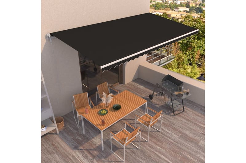 automatisk markise 600x350 cm antracitgrå - Antracit - Havemøbler - Solafskærmning - Markiser - Balkonmarkise