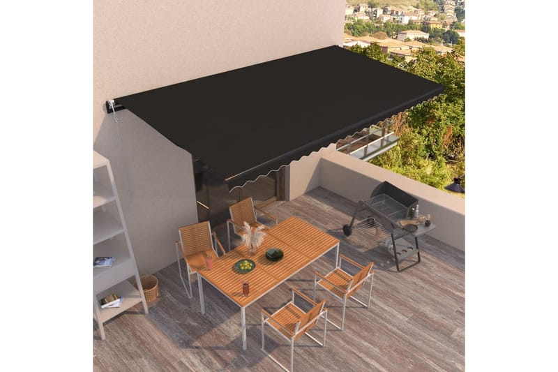 automatisk markise 600x350 cm antracitgrå - Antracit - Havemøbler - Solafskærmning - Markiser - Balkonmarkise