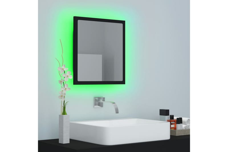 badeværelsesspejl 40x8,5x37 cm spånplade sort - Sort - Balkonmarkise - Markiser - Terrassemarkise