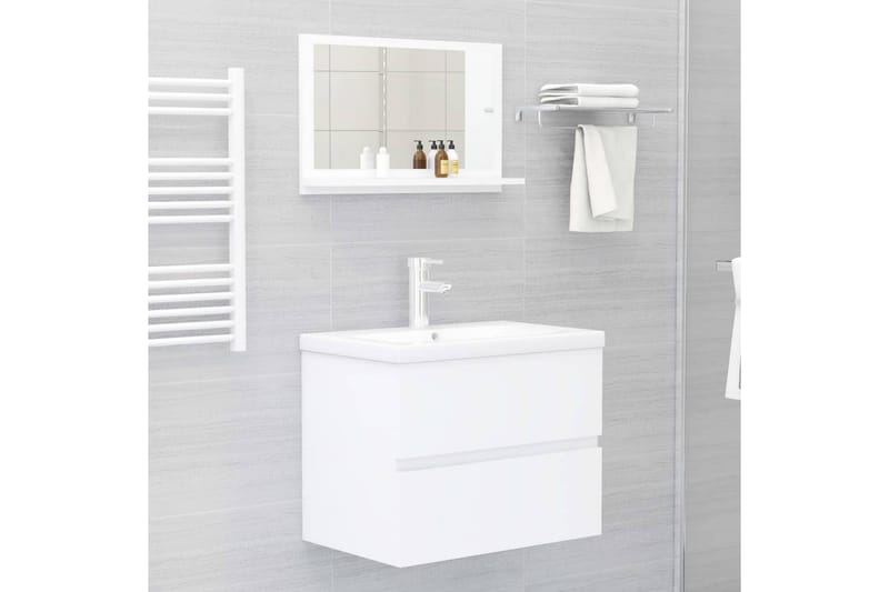 badeværelsesspejl 60x10,5x37 cm spånplade hvid - Hvid - Havemøbler - Solafskærmning - Markiser - Balkonmarkise