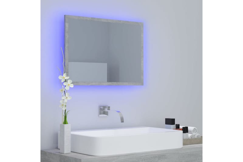 badeværelsesspejl 60x8,5x37 cm spånplade betongrå - Grå - Balkonmarkise - Markiser - Terrassemarkise