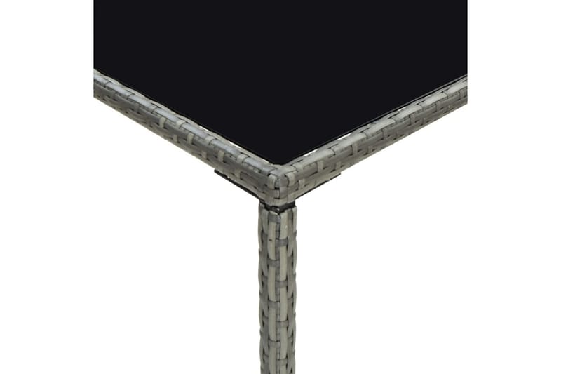 barbord til haven 70x70x110 cm polyrattan og glas grå - Grå - Balkonmarkise - Markiser - Terrassemarkise