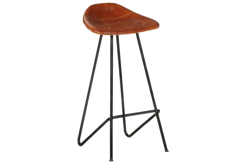 barstole 2 stk. ægte skind brun - Brun - Balkonmarkise - Markiser - Terrassemarkise
