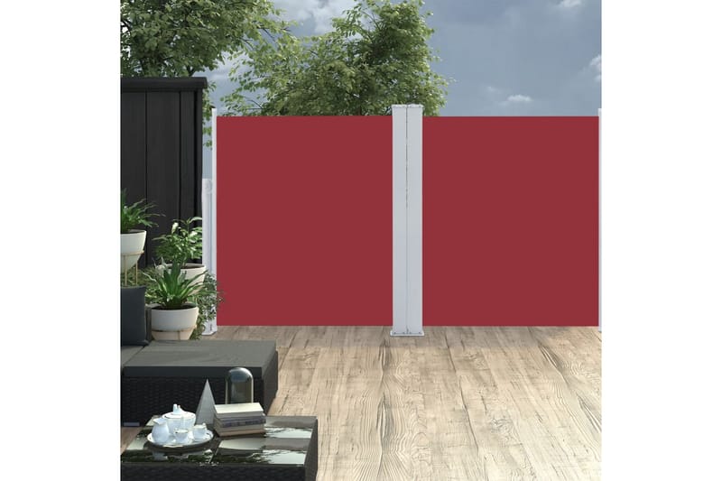 beBasic sammenrullelig sidemarkise 160x600 cm rød - RÃ¸d - Markiser - Balkonmarkise - Altanafskærmning - Sidemarkise