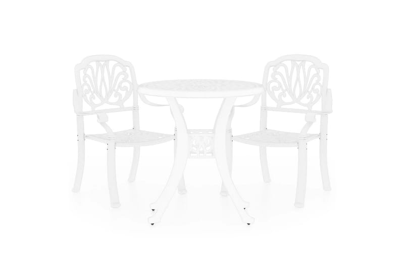 bistrosæt 3 dele støbt aluminium hvid - Hvid - Havemøbler - Solafskærmning - Markiser - Balkonmarkise