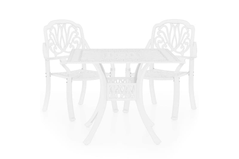 bistrosæt 3 dele støbt aluminium hvid - Hvid - Havemøbler - Solafskærmning - Markiser - Balkonmarkise