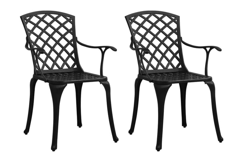 bistrosæt 3 dele støbt aluminium sort - Sort - Havemøbler - Solafskærmning - Markiser - Balkonmarkise