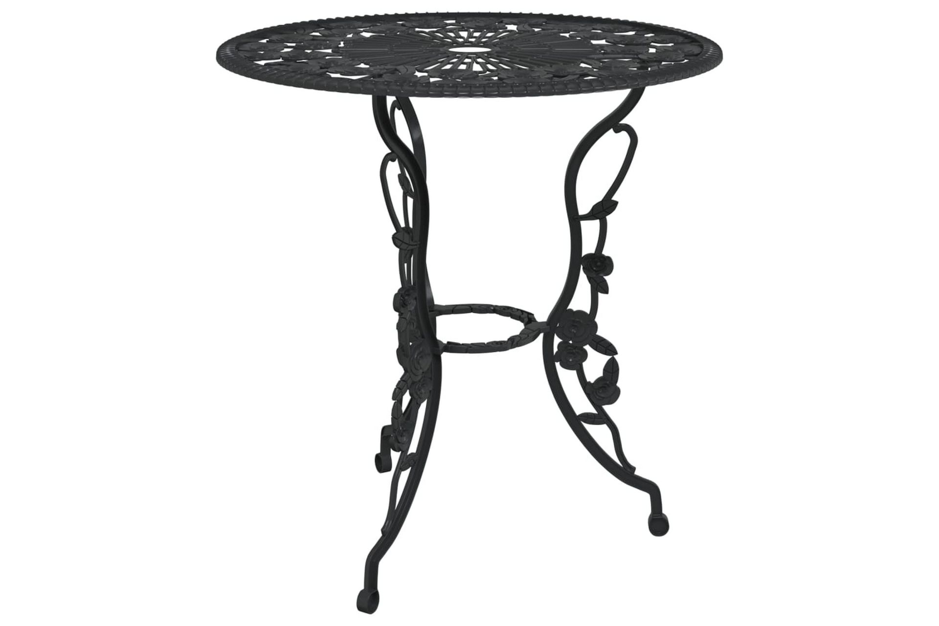 bistrosæt 3 dele støbt aluminium sort - Sort - Havemøbler - Solafskærmning - Markiser - Balkonmarkise