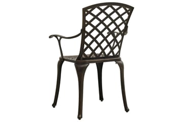 bistrosæt 5 dele støbt aluminium bronzefarvet - Brun - Havemøbler - Solafskærmning - Markiser - Balkonmarkise