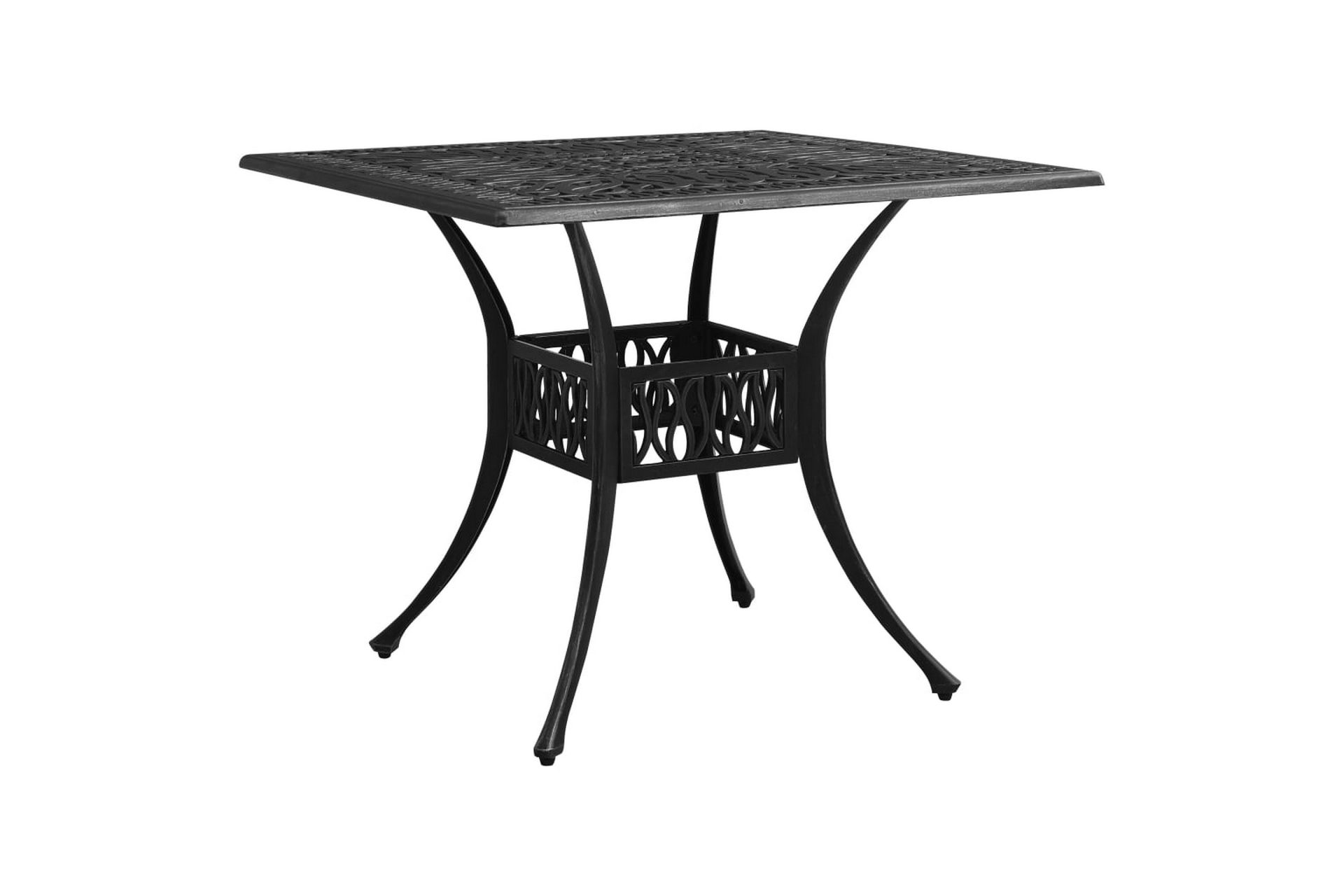 bistrosæt 5 dele støbt aluminium sort - Sort - Havemøbler - Solafskærmning - Markiser - Balkonmarkise