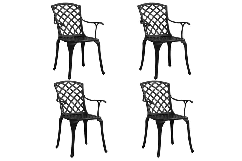 bistrosæt 5 dele støbt aluminium sort - Sort - Havemøbler - Solafskærmning - Markiser - Balkonmarkise