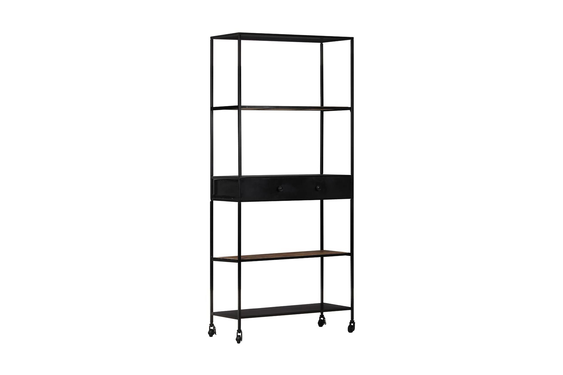 bogreol 90x35x180 cm ru mangotræ og jern - Brun - Havemøbler - Solafskærmning - Markiser - Balkonmarkise