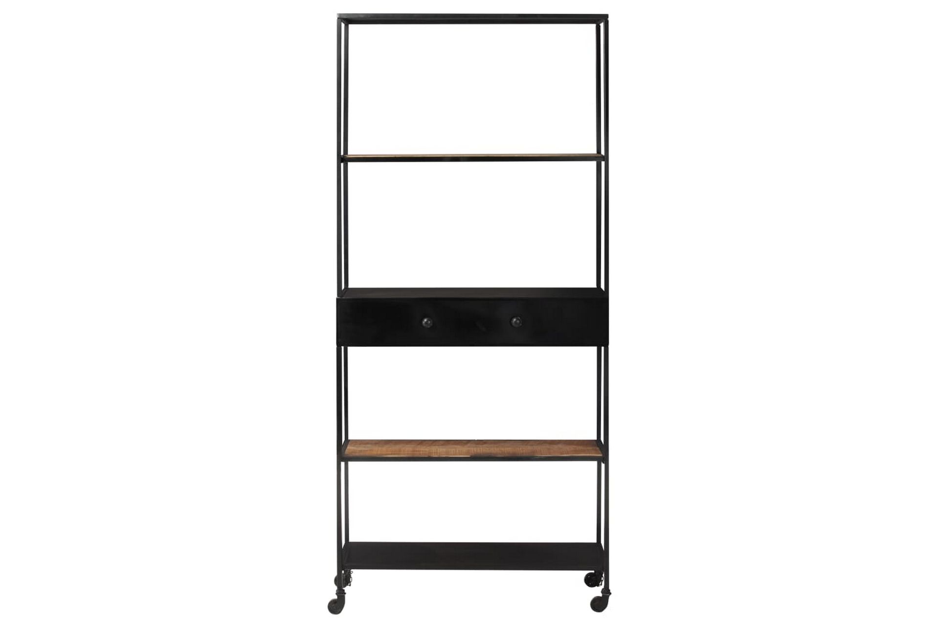 bogreol 90x35x180 cm ru mangotræ og jern - Brun - Havemøbler - Solafskærmning - Markiser - Balkonmarkise