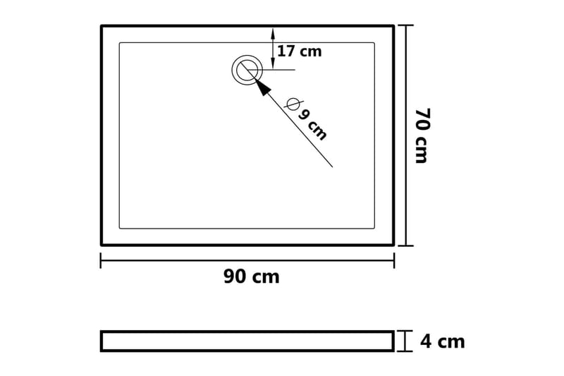 brusekar med dupper 90x70x4 cm ABS hvid - Hvid - Havemøbler - Solafskærmning - Markiser - Balkonmarkise