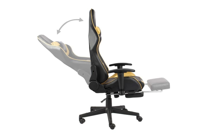 drejelig gamingstol med fodstøtte PVC guldfarvet - Guld - Balkonmarkise - Markiser - Terrassemarkise