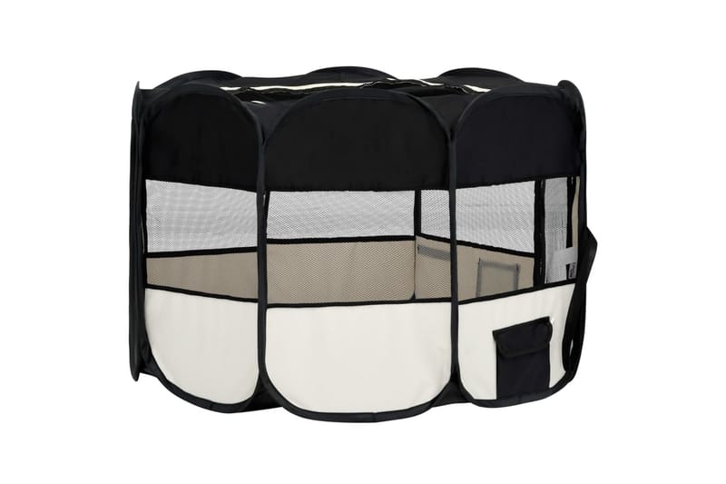 foldbar hundegård med bæretaske 110x110x58 cm sort - Sort - Balkonmarkise - Markiser - Terrassemarkise