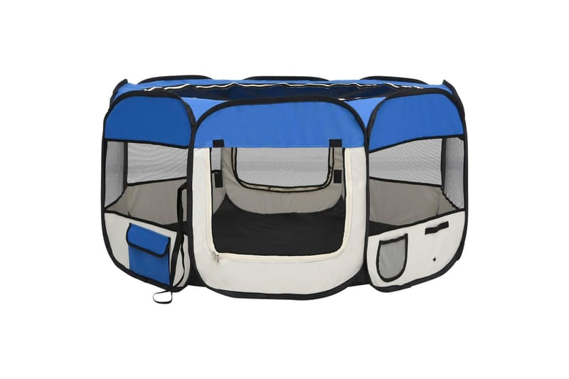 foldbar hundegård med bæretaske 125x125x61 cm blå - Blå - Havemøbler - Solafskærmning - Markiser - Balkonmarkise
