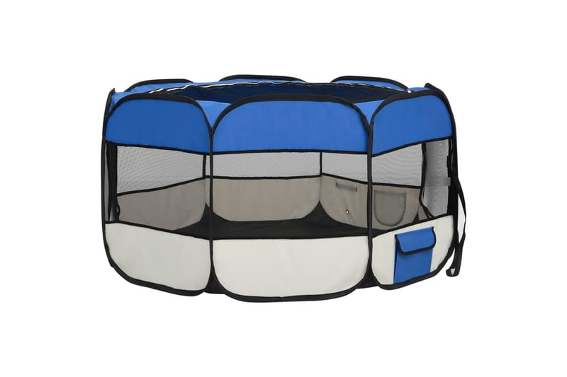 foldbar hundegård med bæretaske 125x125x61 cm blå - Blå - Havemøbler - Solafskærmning - Markiser - Balkonmarkise