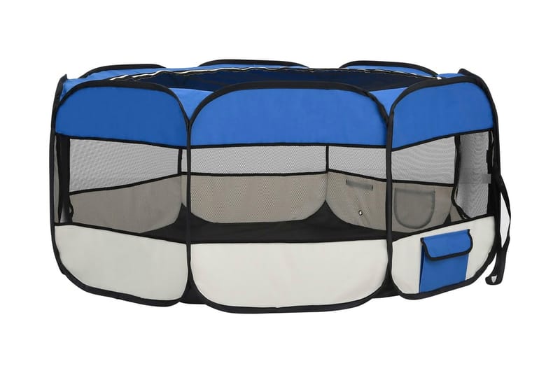 foldbar hundegård med bæretaske 145x145x61 cm blå - Blå - Havemøbler - Solafskærmning - Markiser - Balkonmarkise