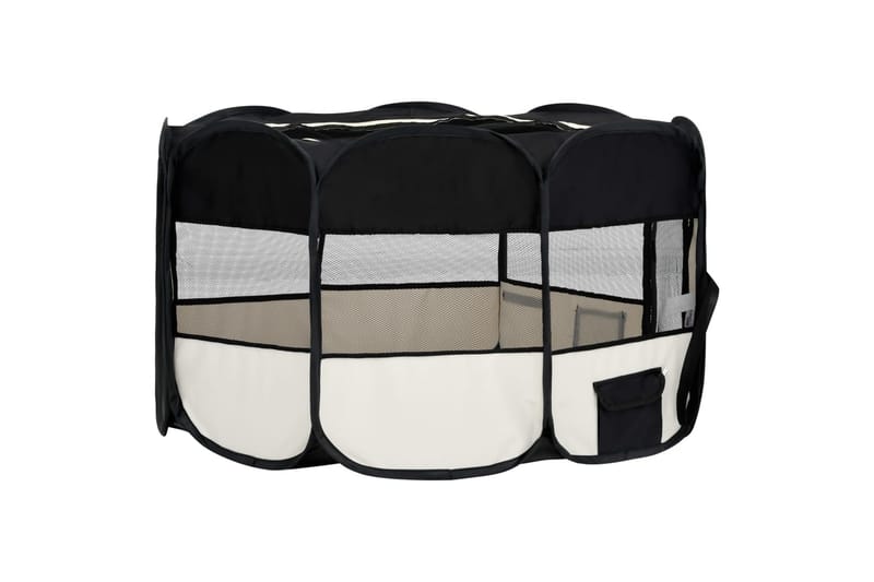 foldbar hundegård med bæretaske 145x145x61 cm sort - Sort - Balkonmarkise - Markiser - Terrassemarkise