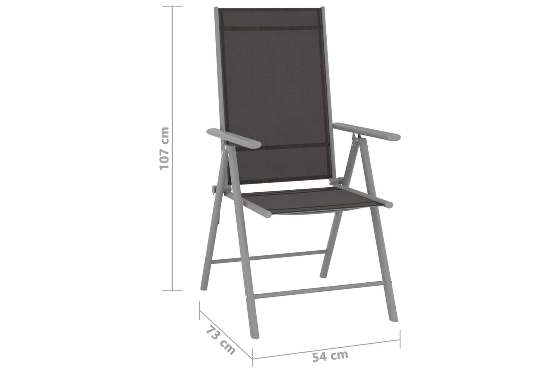 foldbare havestole 2 stk. textilene sort - Sort - Havemøbler - Solafskærmning - Markiser - Balkonmarkise