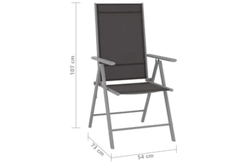 foldbare havestole 2 stk. textilene sort - Sort - Havemøbler - Solafskærmning - Markiser - Balkonmarkise
