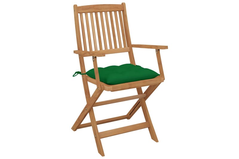 foldbare havestole 4 stk. med hynder massivt akacietræ - Grøn - Balkonmarkise - Markiser - Terrassemarkise