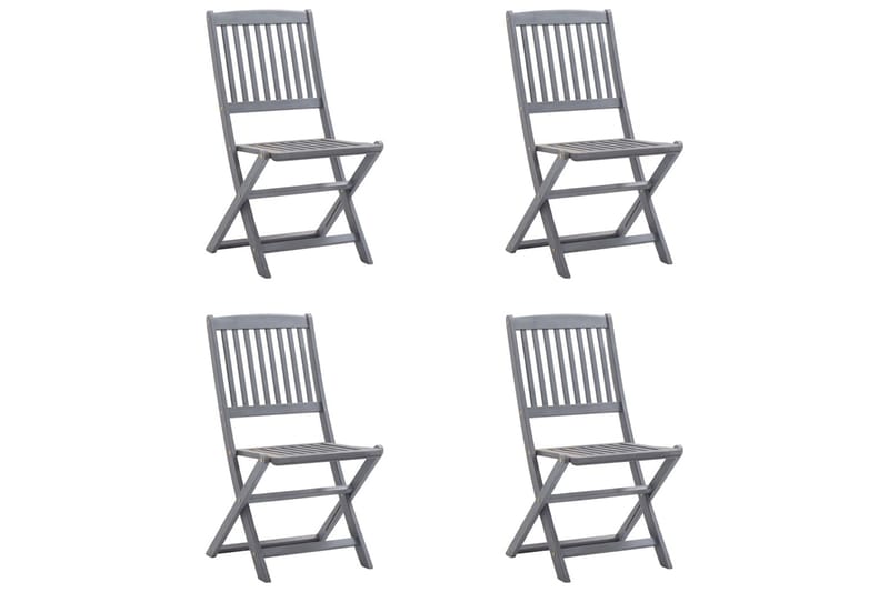 foldbare havestole 4 stk. med hynder massivt akacietræ - Rød - Balkonmarkise - Markiser - Terrassemarkise